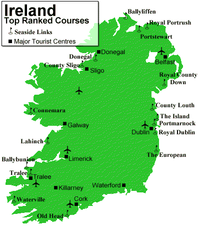 Discount Golf Tours Ireland Golf Course Map